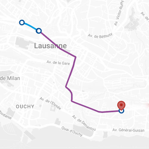 Extrait d'une recherche d'itinéraire