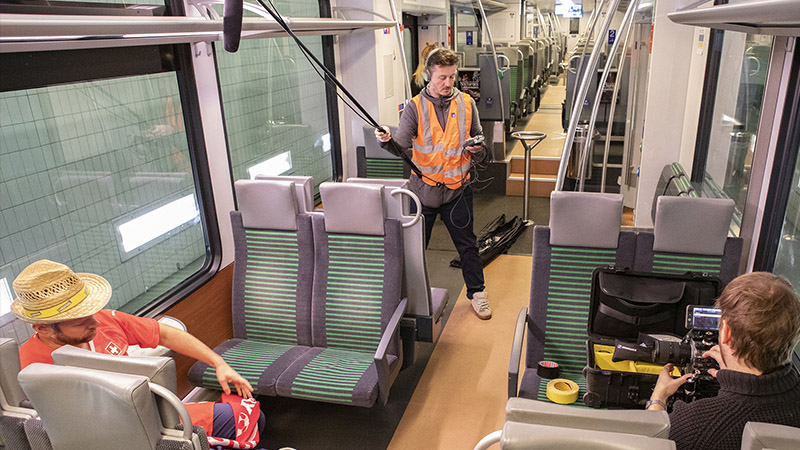 Equipe de tournage dans le LEB